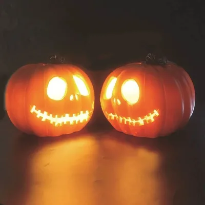Halloween Jack O Lantern Pumpkins, Battery Operated Light up Pumpkin Lantern Helloween Pumpkin Decorations for Indoor Outdoor