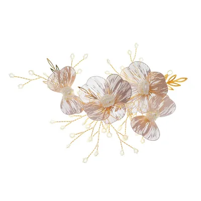 Hot Selling Flower-Leaf Crystal Bridal Wedding Hair Accessories,for Brides Headpiece Bridal Headband for Bridesmaid Flower Girl