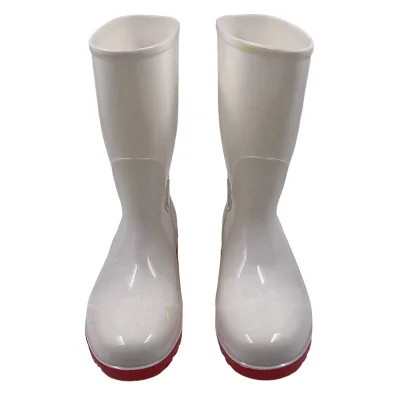 Cheap Price Durable White PVC Rainboots Outdoor Work Boots Steel Toe Rain Boots Waterproof Gum Boots