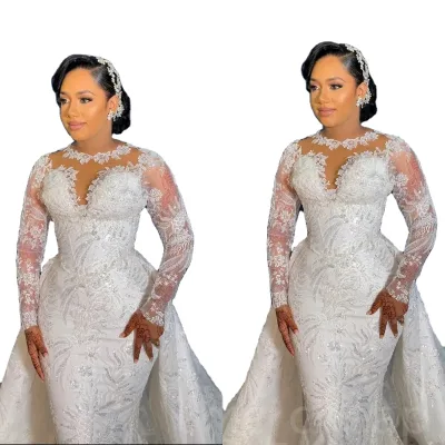 New Fashion High Quality Style  Neck Light Latest Muslim Bridal Gowns Wedding Dress