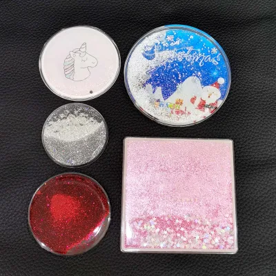 Custom Decoration Acrylic Panel Part With Liquid and Glitter