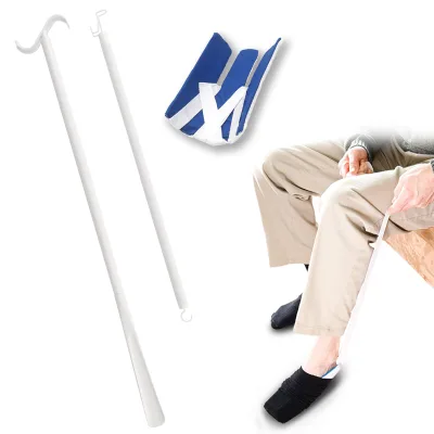 Hot Sale Assist Tool Shoehorn and Sock Aid Kit for People Difficult in Action,Plastic Shoehorn With Long Handle,Dressing Sock