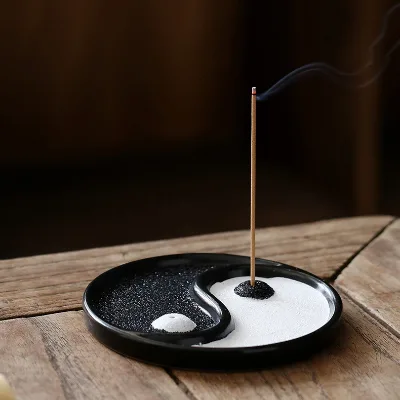 New Style Hot Sale Factory Backflow Burner Waterfall Tai Chi Shape Ceramic Incense Holder