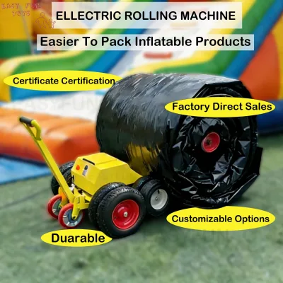 EASYFUN Factory Customized Double Dub Floater Wheels Inflatable Rolling Machine Easy Roller Bouncy Castle Rolling Machine