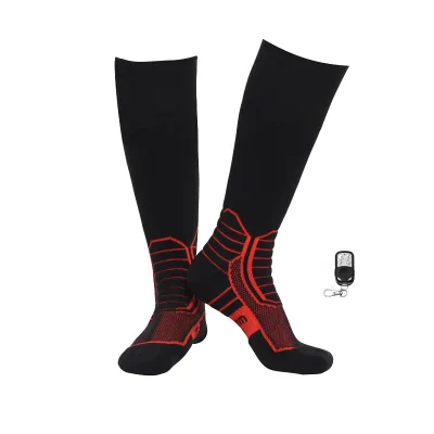 High Quality Electric Rechargeable Thermal Battery Heated Socks Sporty Knitted Print Design for Winter Skiing and Hunting