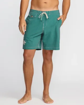 Stylish Men's Quick Dry Waterproof Board Shorts Swim Trunks Custom Logo Embroidered Print Pocket Drawstring Closure