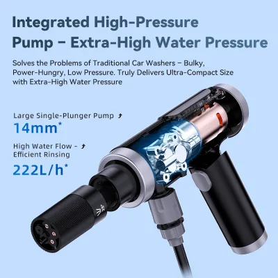Factory Direct 120W Cordless Car Pressure Washer Super Strong Water Pressure 3x2600mAh Lithium Spray Wash Gun