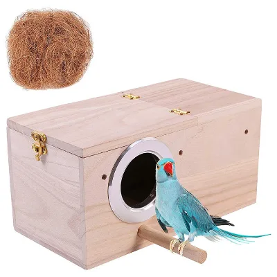 Hot Sale Parrot Breeding Box Outdoor Garden Decoration Wooden Bird Nest Small Large Medium Birds House Wooden Birdhouse
