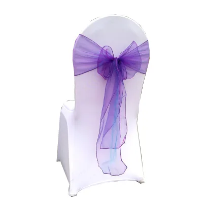 Fashion Cheap Chair Tie Sash Buckles Party Event Decoration Wedding Chair Covers Organza Chair Sashes
