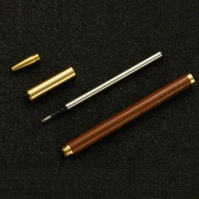 High-End Solid Wood Brass Ballpoint Pen 1.0mm Purple Sandalwood Red Sandalwood Rosewood Signature Pen for Annual Meeting
