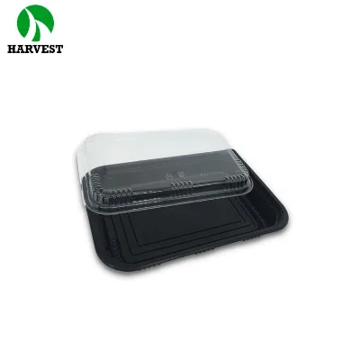 Take Out Microwavable PP Plastic Disposable Food Plate with Lid