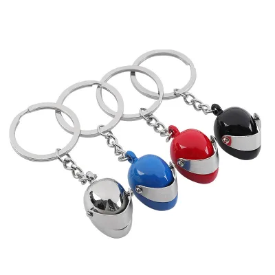 Metal Helmet Keychain 3D Motorcycle Helmet Key Ring Helmet Key Chain