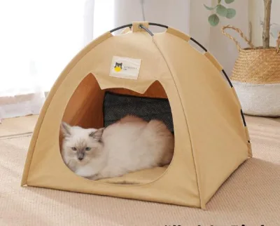 Factory wholesale Hot selling cat tent house washed round warm cat bed cute pet bed