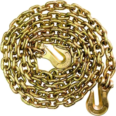 New ATLI 3/8 Chain Trailer Chains Hooks Grade 70 Tow Log Chain 7100 Lbs Working Load