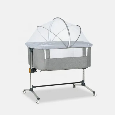 Adjustable Aluminum Baby Cot Foldable Newborn Carrycot Portable Kids Crib OEM Custom Logo