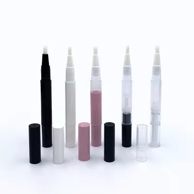 3ml 5ml Cosmetic Container Pen Pink Gold Clear Black Empty Twist Cuticle Oil Pen with Brush