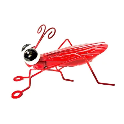 Metal Grasshopper Garden Figurine Decor Hand Painted Colorful Metal Locust Yard Art Ornament Indoor Outdoor Grasshopper Statue