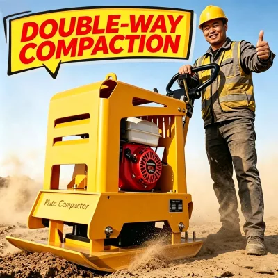 Heavy Duty Reversible Vibratory Plate Compactor Gasoline/Diesel Two Way Bidirectional Soil Asphalt Trench Compaction Machine