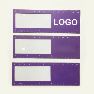Promo Gift Rulers Magnifying Glass Build in Flexible PVC Reading Ruler