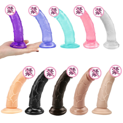 Colorful Adult Sex Toys Realistic Dildos Penis Jelly Sucker Transparent Dildo for Women