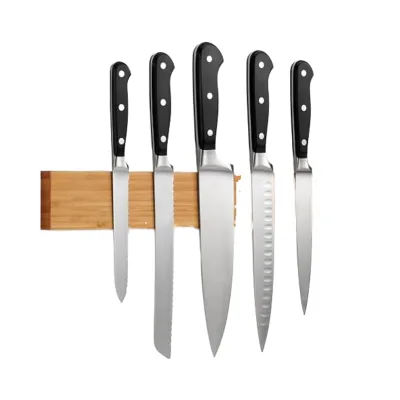 Solid Bamboo Powerful Magnetic Strip Knives Tools-Not Compatible Wall-Mounted Magnetic Knife Holder