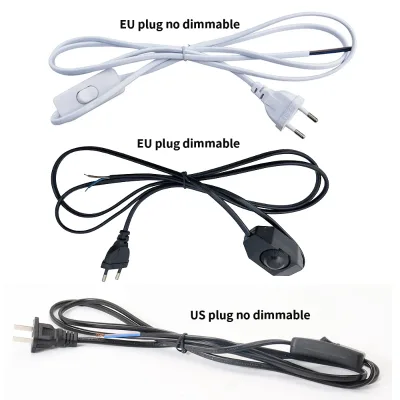 3 Pcs 1.8M LED Dimmer Switch Cable Light Modulator Lamp Line Dimmer Controller for Table Lamp EU/US Plug 220V Electricity Wire