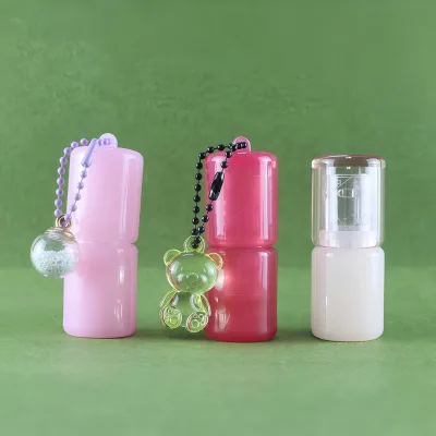 3.5g Empty Plastic Deodorant Tubes Cosmetic Container Stick Round Lipstick Tube Lip Balm Tube Blush Stick with Keychain