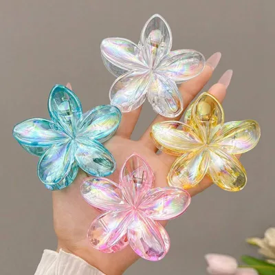 Wholesale Gradient Egg Flower Hair Clip Inner Style Ponytail Stand Sweet Shark Claw Party Hair Accessory Plum Blossom Hair Pin