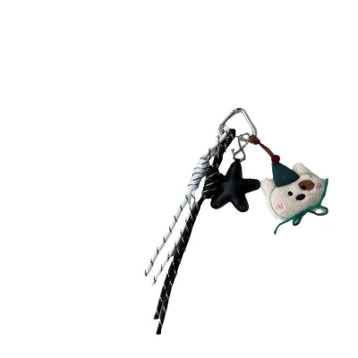 Fashion Cute Plush Bear Pendant Mountaineering Rope Hand Rope Cartoon Doll Bag Hanging Decoration Car Key Chain