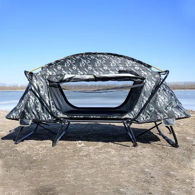 Yuanyang Pop Up Folding Tent Cot Elevated Off Ground Bed Canopy Tent 210D Oxford Waterproof Camping Outdoor Tent