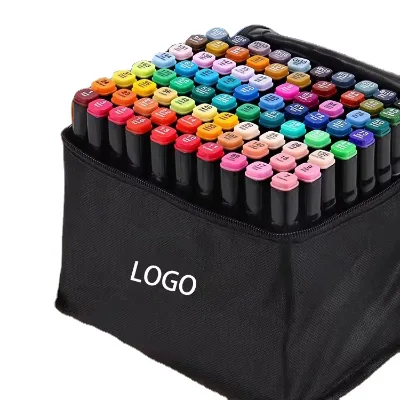 24-168 Color Custom Double Head Alcohol Oily Marker Pen Set Watercolor Note Marker Brush Pen Color Pen Alcohol Markers
