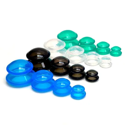 4Pcs New Design Silicone Suction Cup Portable Face Cupping Set Silicone Hijama Cups Cupping Therapy Massager for Anti Cellulite
