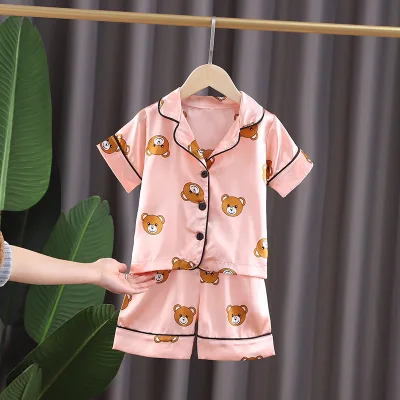 High Quality Comfortable Cartoon Sleep Wear Kids Pajamas Sleepwear for Children Wearing With Buttons