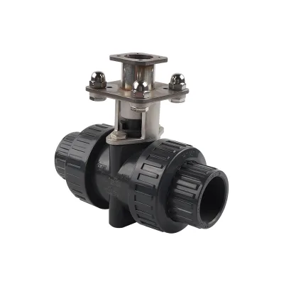 High-Temperature and Corrosion-Resistant UPVC Ball Valve DN32 Two-Way Water Valve Body Resilient Plastic Material