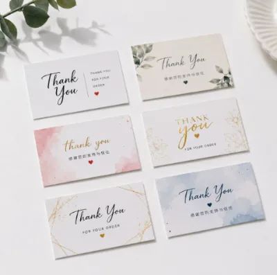 Thank You Cards for Your Order Watercolor Gold Foil Floral Design Custom Appreciation Cards Gift Packaging Wholesale