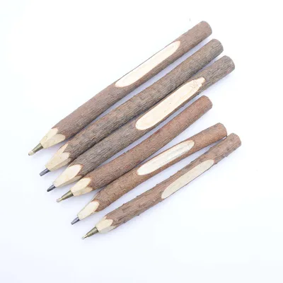 Creative Vintage Pine Wood Ballpoint Pen Log Color with Branch Design for Logo Advertising and Promotions Pens