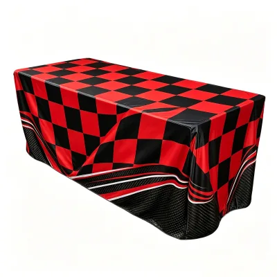 Custom Rectangular Stretch Table Cloth for Wedding Birthday & Anniversary Decorations for Trade Shows