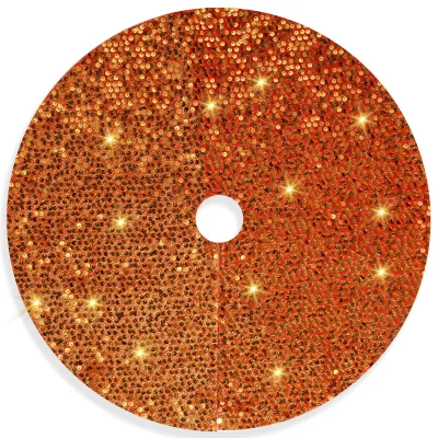 High-End Orange Sequin Tree Skirt Creative Cross-Border Christmas Apron Accessory Holiday Decorations Apron