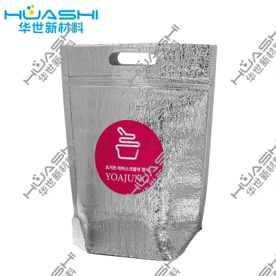 Factory Direct Sale Takeout Tin Foil Cold Food Packaging Bag Thermal Insulated Foil Bubble Cooler Bag Chill Bag