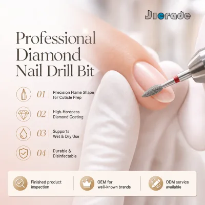 Professional Polish Rotary Burr Files Tools Clean Diamond Tungsten Nail Cuticle Drill Bit