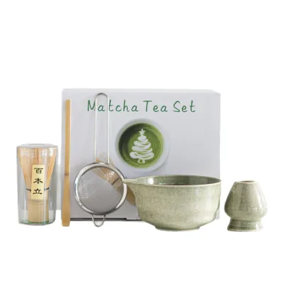 Custom Logo Classic Design Porcelain Matcha Tea Set 4-10 Pieces Eco-Friendly Food Grade Japanese Matcha Bowl Whisk Gift Box