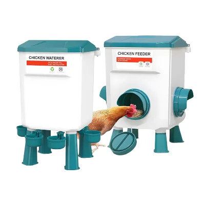 New 7 Litres 8 kg Automatic Hanging PP Plastic Chicken Poultry Feeders and Drinkers Feeder and Waterer Set for Poultry Care