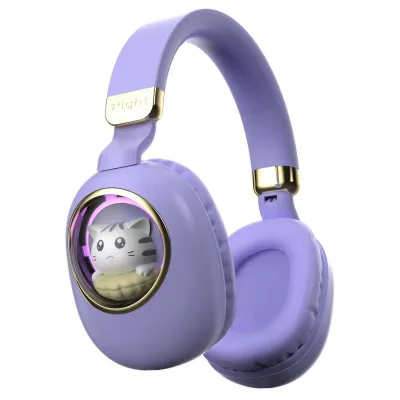 Wireless Headphones MSB4 Over Ear Cute Pet Style with Microphone Support Wired Connection and Phone Call with Deep Bass Headset