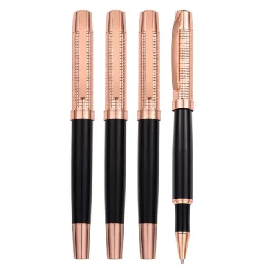 BECOL Ballpoint Pen High End Business Pen Rose Gold and Black Color Metal Ball Pen With Custom Logo for Gifts