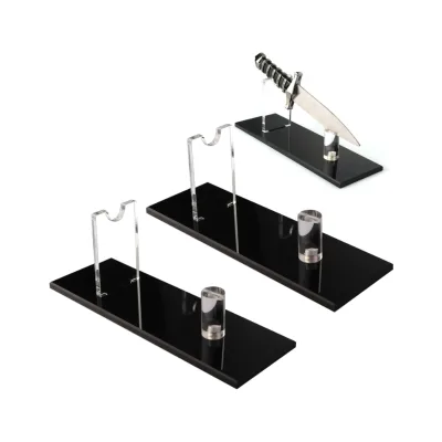 Clear Acrylic Kitchen Knife Organization Small Knife Display Stand Holder for Kitchen Retail Store Exhibition and Showcase