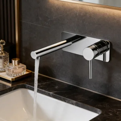 High Quality Wall Mounted Basin Faucet Suitable for Modern Bathroom Decoration Hidden Single Handle Basin Faucet