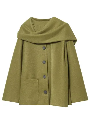 Women's Winter Stripe Vintage Breathable Scarf Collar Multi-color Personalized Polyester/Rayon Coat Outerwear Trendy New Arrival