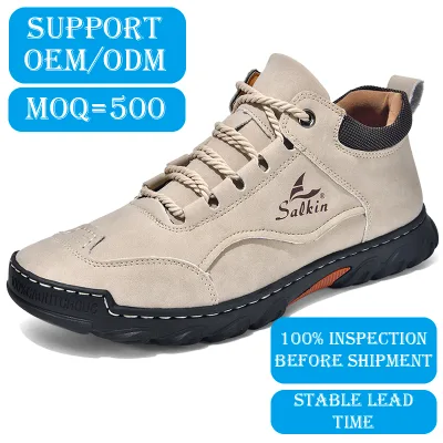 OEM Hot Sale Large-sized Men's TPU for Boot Fashionable Versatile Handmade Stitched Lace-up Ankle Boots Comfortable Outdoor 2626