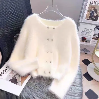 Slouchy Knit Cardigan Crewneck Ladies' Sweaters Bestselling Sweater Outerwear