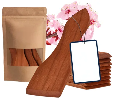 GOLDENBERG 10-Pack Eco-Friendly Cherry Wood Raclette Scrapers Oiled Surface | Certified Cherry Wood | Durable Spatulas